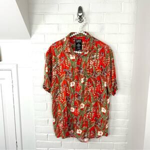 Super Massive Men’s Tiger Leopard Jungle Button Down Hawaiian Shirt Size M